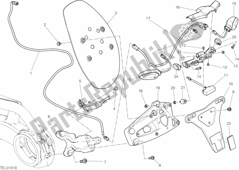 All parts for the 27a - Plate Holder of the Ducati Diavel Xdiavel S Thailand 1260 2017